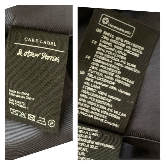 & Other Stories NWT Navy Twill Belted Trench Coat - Picture 9 of 10